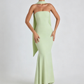 Sage green strapless mermaid maxi dress